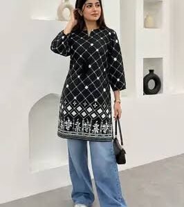 Women's Printed Linen Kurti - Ready To Wear